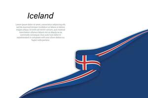 vague drapeau de Islande avec fond Contexte vecteur