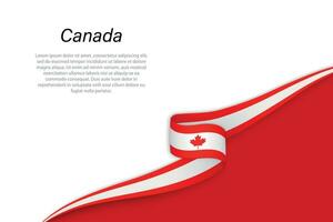 vague drapeau de Canada avec fond Contexte vecteur
