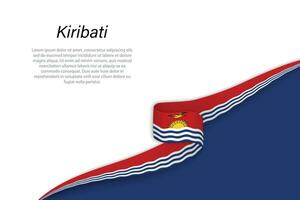 vague drapeau de Kiribati avec fond Contexte vecteur