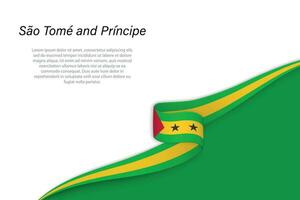 vague drapeau de sao tome et principe avec fond Contexte vecteur