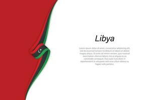 vague drapeau de Libye avec fond Contexte vecteur