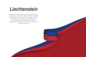 vague drapeau de Liechtenstein avec fond Contexte vecteur