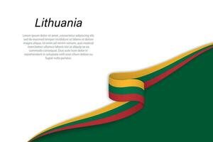 vague drapeau de Lituanie avec fond Contexte vecteur