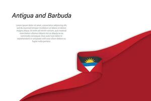 vague drapeau de antigua et Barbuda avec fond Contexte vecteur