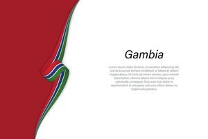 vague drapeau de Gambie avec fond Contexte vecteur