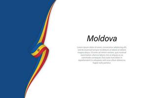 vague drapeau de Moldavie avec fond Contexte. vecteur
