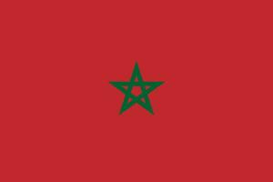 le drapeau de Maroc est montré sur une rouge Contexte vecteur