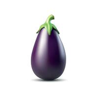 3d réaliste Frais aubergine isolé sur blanc vecteur