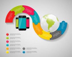 modèles d'infographie pour l'illustration vectorielle d'affaires. vecteur