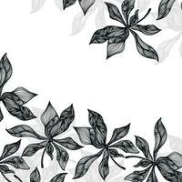 une décoratif frontière de branches est Souligné sur une blanc Contexte. une modèle de feuilles. vecteur illustration. pour nature, éco et conception. dessiné à la main végétaux, une Cadre pour une carte postale.