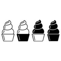 la glace crème vecteur icône ensemble. gaufre cône illustration signe collection. la glace fric symbole. congelé jus logo.