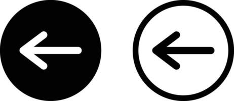 la gauche La Flèche icône ensemble dans deux modes isolé sur blanc Contexte . précédent icône vecteur