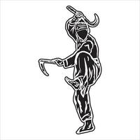 silhouette pencak silat combattant vecteur