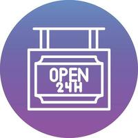 icône de vecteur ouvert 24 heures sur 24