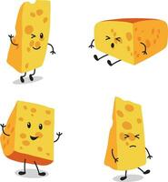 collection de fromage les amoureux journée personnage. dans plat dessin animé style. isolé vecteur