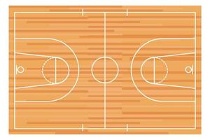 en bois basketball tribunal sol avec lignes Haut voir, Gym parquet, basketball champ. vecteur illustration