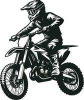 ai généré motocross cavalier silhouette illustration pro vecteur