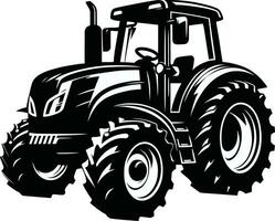 noir et blanc tracteur silhouette illustration pro vecteur