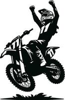 ai généré motocross cavalier silhouette illustration pro vecteur