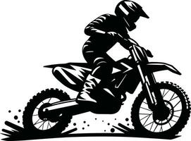 ai généré motocross cavalier silhouette illustration pro vecteur