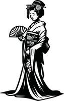 ai généré Japonais geisha clipart illustration pro vecteur