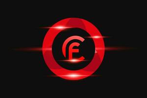 cf rouge logo conception. vecteur logo conception pour entreprise.