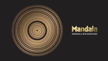 conception de mandala vecteur de mandala rond texte de brosse d'or de conception de luxe.