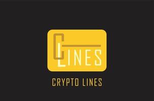 logo de lignes de crypto pour votre concept commercial vecteur