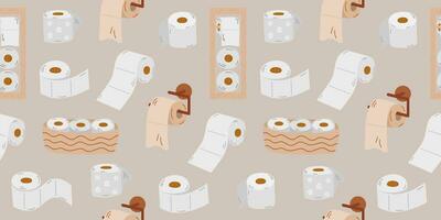 toilette papier sans couture modèle dans dessin animé style vecteur