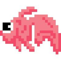 poisson dessin animé icône dans pixel style vecteur