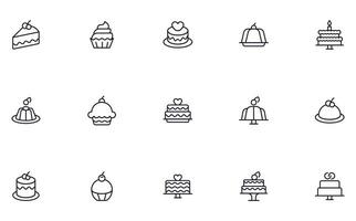 gâteau concept. collection de moderne haute qualité gâteau ligne Icônes. modifiable accident vasculaire cérébral. prime linéaire symbole pour la toile des sites, dépliants, bannières, en ligne magasins et entreprises. vecteur