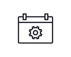 Célibataire ligne icône de calendrier sur isolé blanc Contexte. haute qualité modifiable accident vasculaire cérébral pour mobile applications, la toile conception, sites Internet, en ligne magasins etc. vecteur