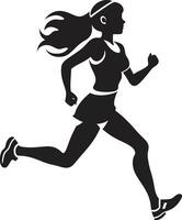 élégant sprinter vecteur icône de une noir femme fonctionnement fluide la grâce noir vecteur logo pour fonctionnement femelle