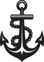 historique maritime noir navire ancre logo ancien la navigation noir ancre icône conception vecteur