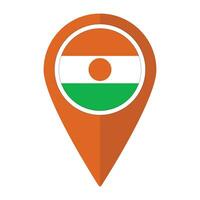 Niger drapeau sur carte localiser icône isolé. drapeau de Niger vecteur