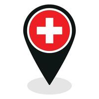 Suisse drapeau sur carte localiser icône isolé. drapeau de Suisse vecteur