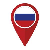 Russie drapeau sur carte localiser icône isolé. drapeau de Russie vecteur