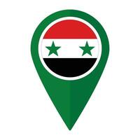 Syrie drapeau sur carte localiser icône isolé. drapeau de Syrie vecteur