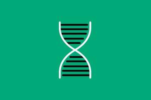 ADN ligne concept icône isolé sur vert Contexte. plat vecteur illustration.