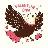 vecteur illustration mignonne Aigle pour valentines journée l'amour cœur
