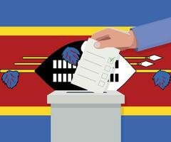 eswatini élection concept. main met voter bulletin vecteur
