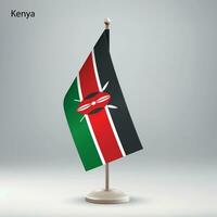 drapeau de Kenya pendaison sur une drapeau rester. vecteur