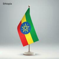 drapeau de Ethiopie pendaison sur une drapeau rester. vecteur