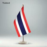 drapeau de Thaïlande pendaison sur une drapeau rester. vecteur