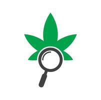 cannabis chercher logo conception vecteur modèle.