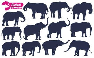 animal l'éléphant silhouettes vecteur illustration