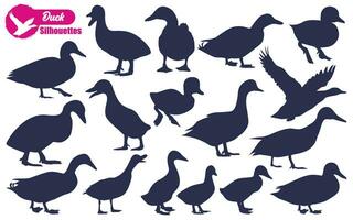 canard silhouettes vecteur illustration