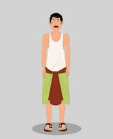 Indien village homme de face vue personnage conception pour dessin animé animation vecteur