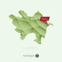 vert pente faible poly carte de Azerbaïdjan avec Capitale baku vecteur