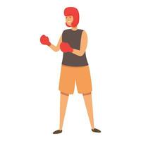 formation boxeur garçon icône dessin animé vecteur. mouvement sport vecteur